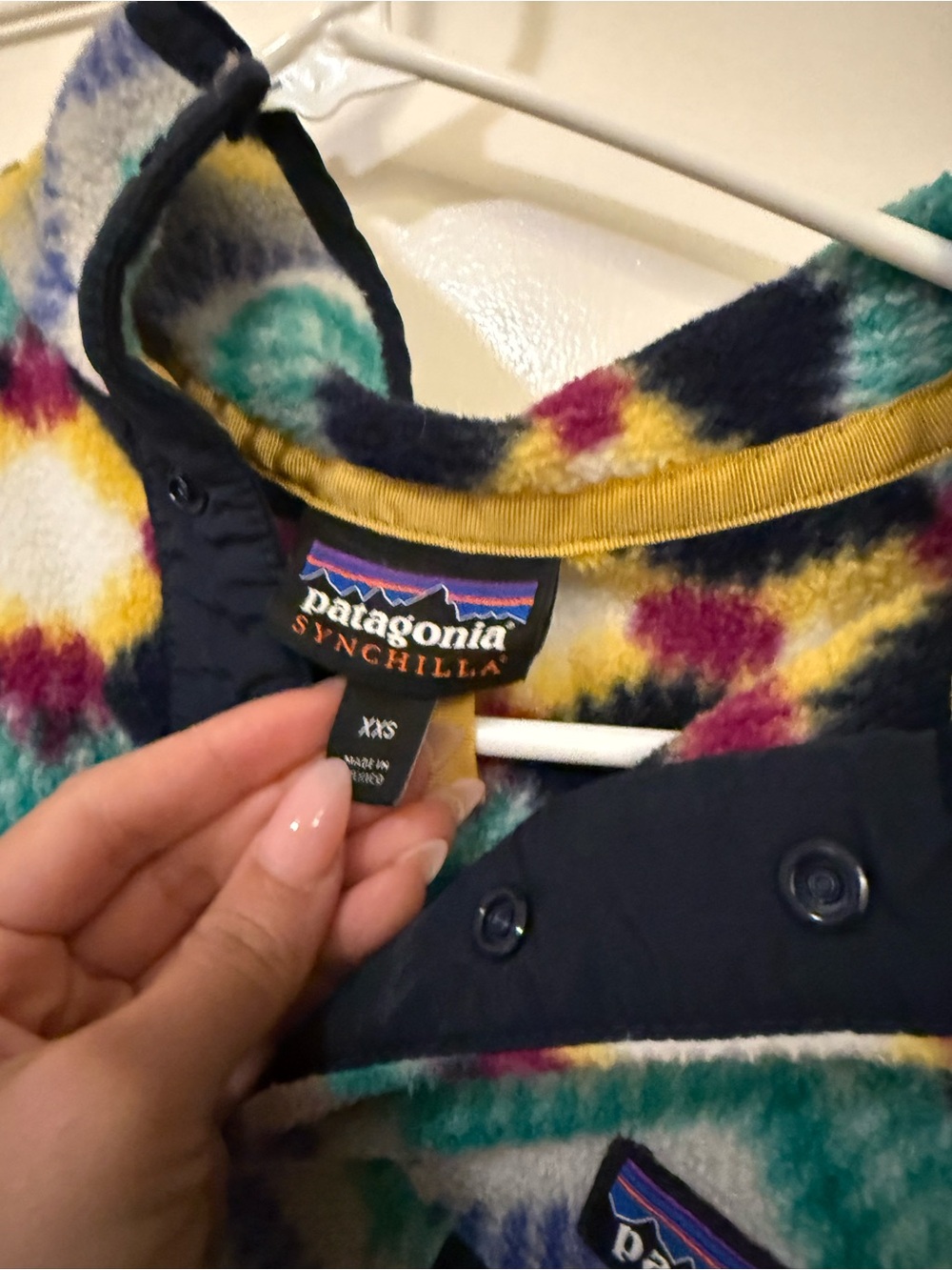 Patagonia Kids Synchilla Fleece Jacket in Yellow, Teal & Purple